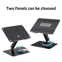 Support ergonomique pliable et réglable pour tablette avec chargeur sans fil, en métal et en aluminium, pour ordinateur portable avec station d'accueil