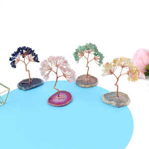 Petit arbre à argent en cristal, vente en gros, fait main, copeaux de cristal naturels, base en tranches d'agate, pour souvenir - Product Image 4