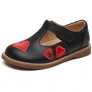 Personalizado antideslizante plano Primer paso niños vestido <span class=keywords><strong>zapatos</strong></span> casuales moda cuero T-Strap Mary Jane estilo corazón diseño suave Goma - Product Image 1