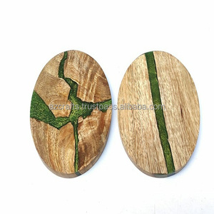 Elegant Luxury Handmade Modern Wood Resin <b>Coasters</b> <b>Set</b> of 4 Classic Style Custom Logo Eco-Friendly Home Decorations for Tables - Product Image 1
