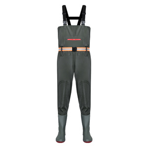 Pantalon de pêche imperméable unisexe, résistant à l'usure, en tissu enduit brillant, une pièce, mi-corps, pour la pêche en eau - Product Image 5