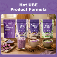 Poudre d'igname violette pure naturelle BSTBIO en marque blanche avec lait pour boissons 100g par sachet – Latte à la poudre d'UBE