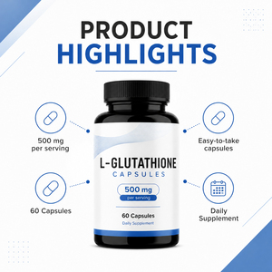 Capsules de L-glutathion liposomales GSH originales réduites à 500 mg, antioxydant beauté éclatant, végétaliennes, faibles en sucre, sans gluten, pour adultes - Product Image 4