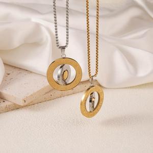 Collar con Colgante de los Doce <span class=keywords><strong>Signos</strong></span> del Zodiaco Chino, Chapado en Oro de 18K, Acero Inoxidable, Sistema de las Nueve Rejillas y los Ocho Trigramas - Product Image 1