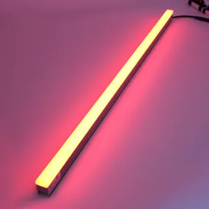 Luminária led de plataforma linear embutida, luz de escritório de alta baía rgb exteriro ao ar livre barra de pixel luz leite luminária