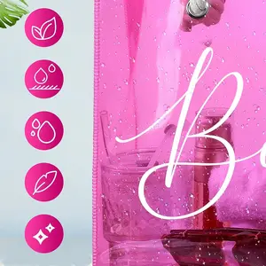 Borse rosa trasparenti personalizzate con manico in cotone spesso in Pvc impermeabile alla moda borsa della spesa ologramma trasparente da spiaggia Tote Bag