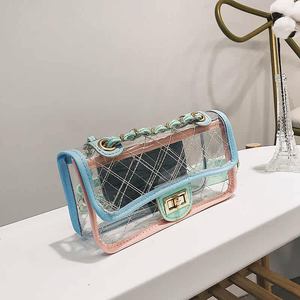 <span class=keywords><strong>Borsa</strong></span> da Spiaggia Personalizzata Nuova Collezione Estiva Super Trendy con Catena, Stile Coreano, alla Moda, Trasparente, Trapuntata Effetto Gelatina - Product Image 5