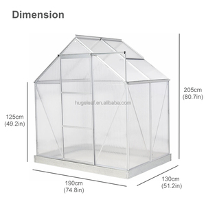 Invernadero Moderno para Jardín con Paneles de Policarbonato y Estructura de Aluminio, Diseño de Invernadero con Puerta Corredera - Product Image 2