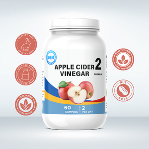 Suplemento de Fibra Dietética OEM, Gomitas Orgánicas de Vinagre de Sidra de Manzana, Fórmula Vegana Sin Gluten, Sabor a Manzana - Product Image 2