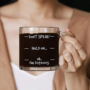 13OZ 400ML Tasses à café amusantes pour femmes hommes-Ne parlez <span class=keywords><strong>pas</strong></span>! -Idées cadeaux drôles d'éléphant blanc-Tasse à café fantaisie de 12oz - Product Image 4