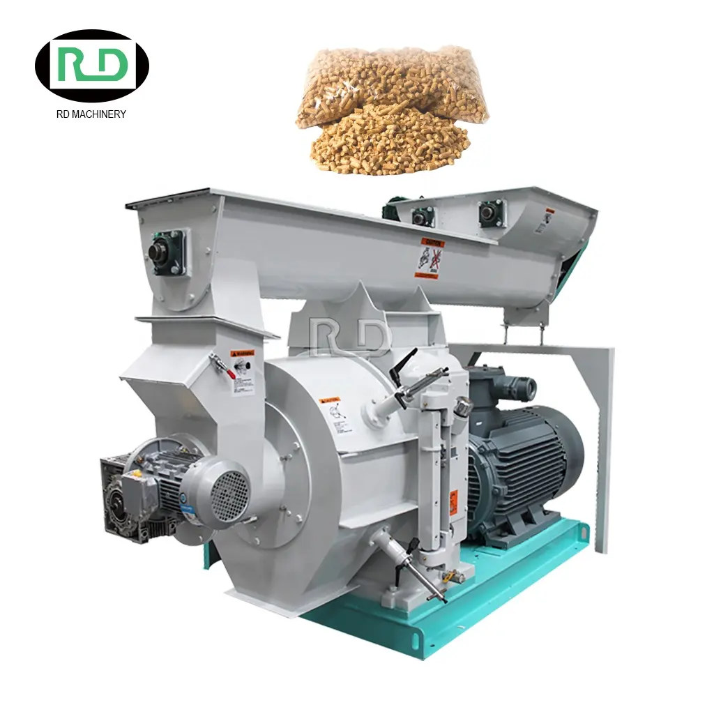 Kongda CE dapat disesuaikan 1.5 5-2, 5TON/H cincin mati mesin pembuat pelet biomassa mesin jerami beras sekam mesin pelet kayu