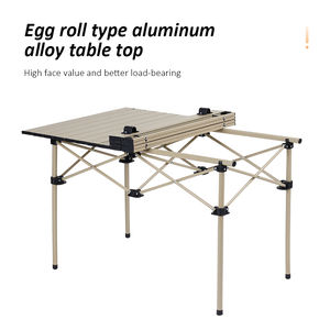 Ensemble de table et de chaises pliantes de camping en acier allié robuste, portables et pliables pour l'extérieur - Product Image 2