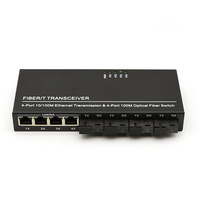 Convertisseur de média fibre optique DSEE 100M 4 fibres 4 RJ45 SC FTTH avec prise en charge de l'agrégation et du cascade, garantie 1 an