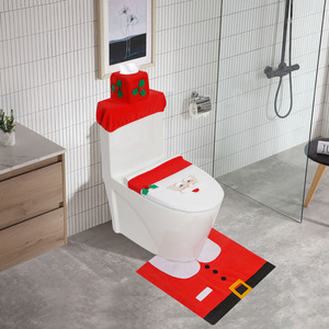Couverture de toilette festive chaude du père Noël pour l'hôtel à la maison parfaite pour la décoration de Noël Design rouge vibrant ajoute des vacances faciles à nettoyer - Product Image 1