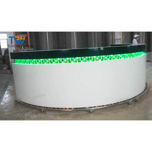 Mostrador de Barra Curvo y Elegante de Mármol con Iluminación LED, Diseño Moderno para Uso Comercial en Hoteles y Centros Comerciales - Product Image 5