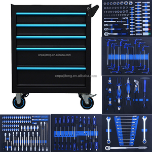 5 <strong>Drawers</strong> Automotive <strong>Workshop</strong> Industrial Rolling Box Garage Tools Chest Professional Tool Cart Steel Cabinet 245pcs Keyed Lock - Product Image 2