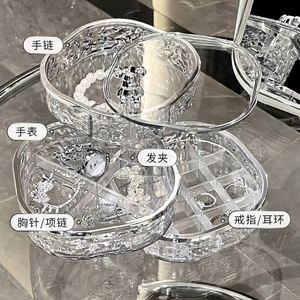 High-End Exquisite Jewelry Organizer Rotating Earrings Storage Box New Hairpin Hair Band Necklace <b>Stud</b> Earrings Jewelry - Product Image 5