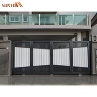 Porte de Villa Personnalisée en Métal à Double Battant, Porte Principale Moderne avec Télécommande Électrique Automatique, Design de Porte Coulissante Pliante en Aluminium