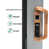 Serrure de porte extérieure en aluminium/acier, en alliage de zinc, électronique, entièrement automatique, intelligente, sans clé, avec empreinte digitale