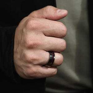 Wholesale Black Plated Tungsten <strong>Ring</strong> 2mm Offset groove Inlaid with Red and Blue Men Tungsten Carbide <strong>Rings</strong> Fine Jewelry <strong>Ring</strong> - Product Image 6