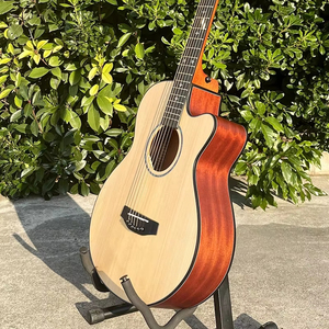 Aiersi nuova di zecca in compensato opaco in abete Sapele Body OM Cutaway chitarra acustica per chitarristi - Product Image 1