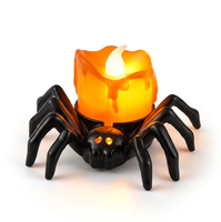 En gros, Décoration de fête d'Halloween pour maison hantée : Lumière LED araignée en plastique, Tête de bougie LED effet crâne ou effet bougie fondue, Bougie sans flamme à piles