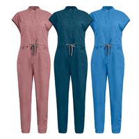 Nouvelle Collection : Combinaison d'uniformes médicaux sans manches avec col zippé, pour infirmières, blocs opératoires, hôpitaux et spas - Tenue professionnelle une pièce