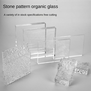 Tablero de rayas acrílicas transparente Patrón de piedra Placa de plexiglás coloreada Espesor de corte y ancho Procesamiento de ondulación de agua - Product Image 3