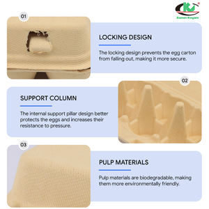 12 छेद कागज पल्प अंडे ट्रे बायोडिग्रेडेबल इको-फ्रेंडली अंडे कार्टन - Product Image 3