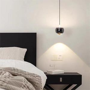 Modern Minimalist Round <b>Touch</b>-Sensitive Pendant <b>Light</b> Trendy Popular Bedroom <b>Bedside</b> Lamp with Height-Adjustable Feature - Product Image 5
