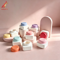 Pot en plastique carré givré vide de 20g avec couvercle, personnalisable OEM/OED, pour vernis gel, beurre corporel, emballages de soins de la peau