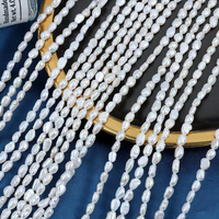 Perles baroques à double lustre, trou droit, 4,5-5 mm, perles d'eau douce naturelles irrégulières sans noyau, brin DIY, 36-37 cm de longueur