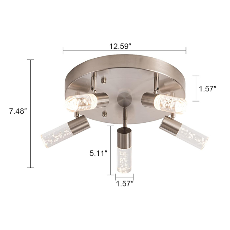 Dimmable LED Ceiling Lamp Aluminum Acrylic 15W/20W/40W Adjustable Ceiling Light for Home
