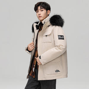 Trench Invernale Sportivo da Uomo Lunghezza Regolare 90% Piumino d'Oca Bianco con Cappuccio Apribile per Montagna e Outdoor - Product Image 3