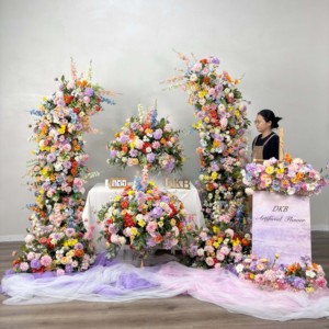 ฮอร์นซุ้มดอกไม้สำหรับงานแต่งงานสีน้ำเงินและสีขาวฮอร์นซุ้มดอกไม้ประดิษฐ์ฉากหลังของตกแต่ง - Product Image 5