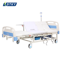 Cama de enfermería manual con giro lateral y orinal, para cuidado en el hogar y hospital, con respaldo y elevación de piernas ajustables para personas mayores