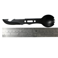 Ustensile de camping multifonctionnel 7 en 1, sifflet de survie inclus avec cuillère, fourchette, couteau - pour les aventures en plein air