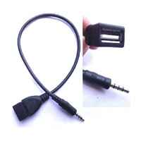 Câble d'extension stéréo haute fidélité USB femelle vers 3,5 mm mâle, adaptateur AUX GPS pour système audio/navigation automobile en PVC, 0,2 m