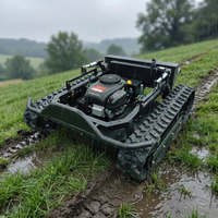 Cortadora de Césped Robótica con Control Remoto, Aprobada por CE y EPA, para Todo Tipo de Terreno, con Orugas de Goma para Agricultura