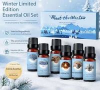 Coffret cadeau d'huiles essentielles d'aromathérapie d'hiver, huiles parfumées relaxantes, utilisation en diffuseur pour spa à domicile