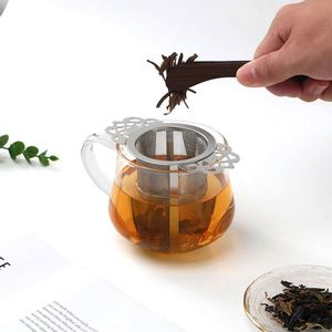 Creative Fine Mesh Eco-Friendly Strainer 304 Stainless Steel <b>Infuser</b> Flower Handles Portable Reusable Loose <b>Tea</b> Tray - Product Image 2