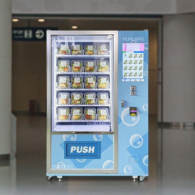 HUALANG 24 Hours Large Capacity Combo Vending Machine Automatic Snacks Salad Vending Machine with Coin/cash Acceptor