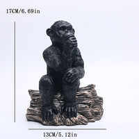Statue de gorille réfléchissant en résine SWAITE – Figurine décorative de luxe pour table de salon, artisanat