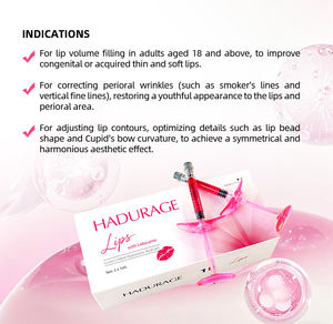 Hadurage 2*1ml Rojo Inyectable para <span class=keywords><strong>Labios</strong></span> - Relleno Dérmico <span class=keywords><strong>de</strong></span> Ácido Hialurónico para <span class=keywords><strong>Aumento</strong></span> <span class=keywords><strong>de</strong></span> <span class=keywords><strong>Labios</strong></span> y Color Rojo Natural - Product Image 2