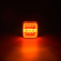 Feu arrière combiné carré à LED, clignotant, frein, stop, avec cadre chromé, 12V 24V, étanche, pour camion, remorque, fourgon, bateau, caravane