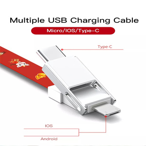 Nylon Braided 3 in 1 USB Type-C Lanyard Phone <b>Charging</b> <b>Cable</b> with Custom Logo-Portable Strap - Product Image 5