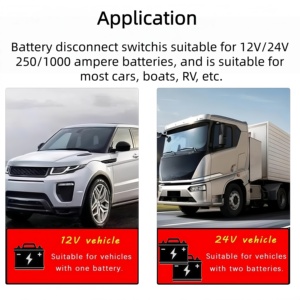 Interrupteur de déconnexion de batterie de voiture 12V 24V, interrupteur manuel de coupure pour camion, camping-car, <span class=keywords><strong>bateau</strong></span>, <span class=keywords><strong>remorque</strong></span>, protection contre les fuites - Product Image 6