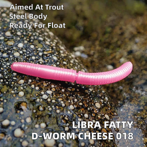 Señuelos Libra Fatty D-Worm Cheese, Cebo Vivo para Pesca de Trucha con Mosca, Color Rosa Perlado 018 - Product Image 2