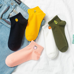 Wholesale Fashion Women High Quality Solid Color Cartoon Pineapple Banana Peach <strong>Orange</strong> Avocado Cotton <strong>Socks</strong> Women Ankle <strong>Socks</strong> - Product Image 2