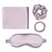 Coffret Cadeau de Luxe en Soie de Mûrier 100% Pure et Biologique avec Taie d'Oreiller et Masque de Nuit Brodés